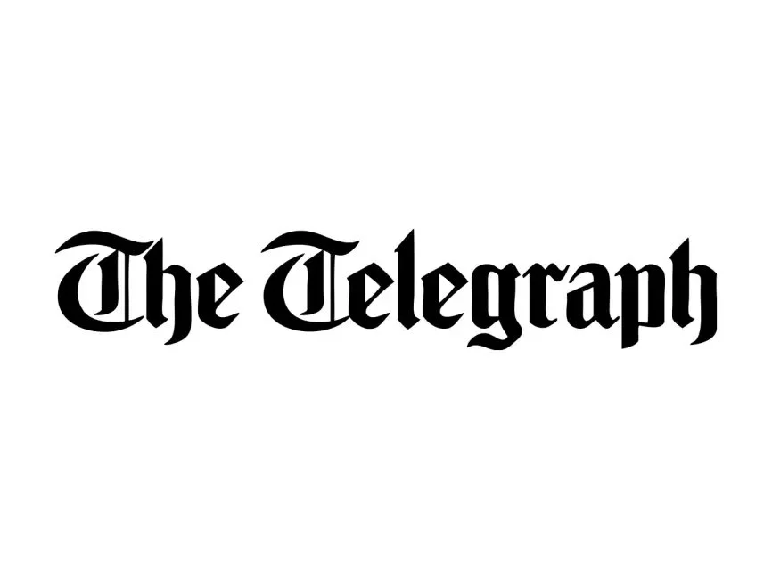 The logo of The Telegraph newspaper in black Gothic font on a white background.