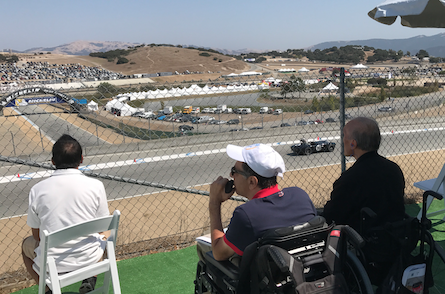 Franklin and Ernest (left to right in wheelchairs) watching the 1958-1960 Formula Junior Race