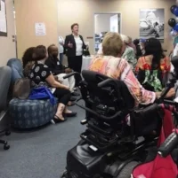 SVILC Executive Director, Sheri Burns, gives a welcoming speech during the open house.