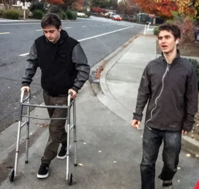 Will walking with his brother Jordan
