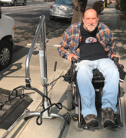 Foster Andersen, recipient of a Hoyer patient lift from our donated durable medical equipment program