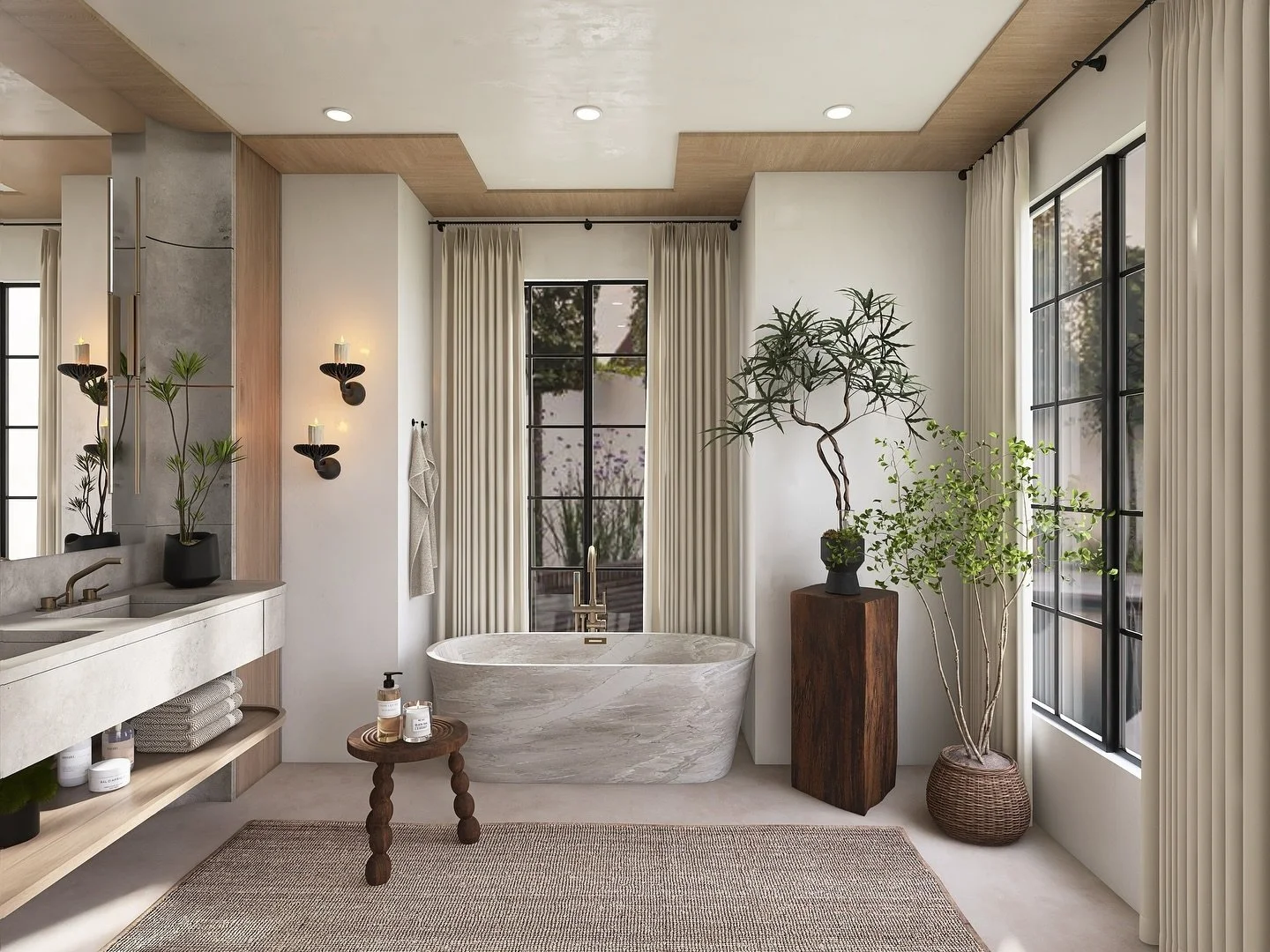 CONCRETE THINKING | Who knew concrete could feel this serene? Every detail&mdash; from the custom vanity to the seamless floors, sculpted tub, and textured walls&mdash;creates a tranquil escape where minimalism meets raw beauty.
Proof how this simple