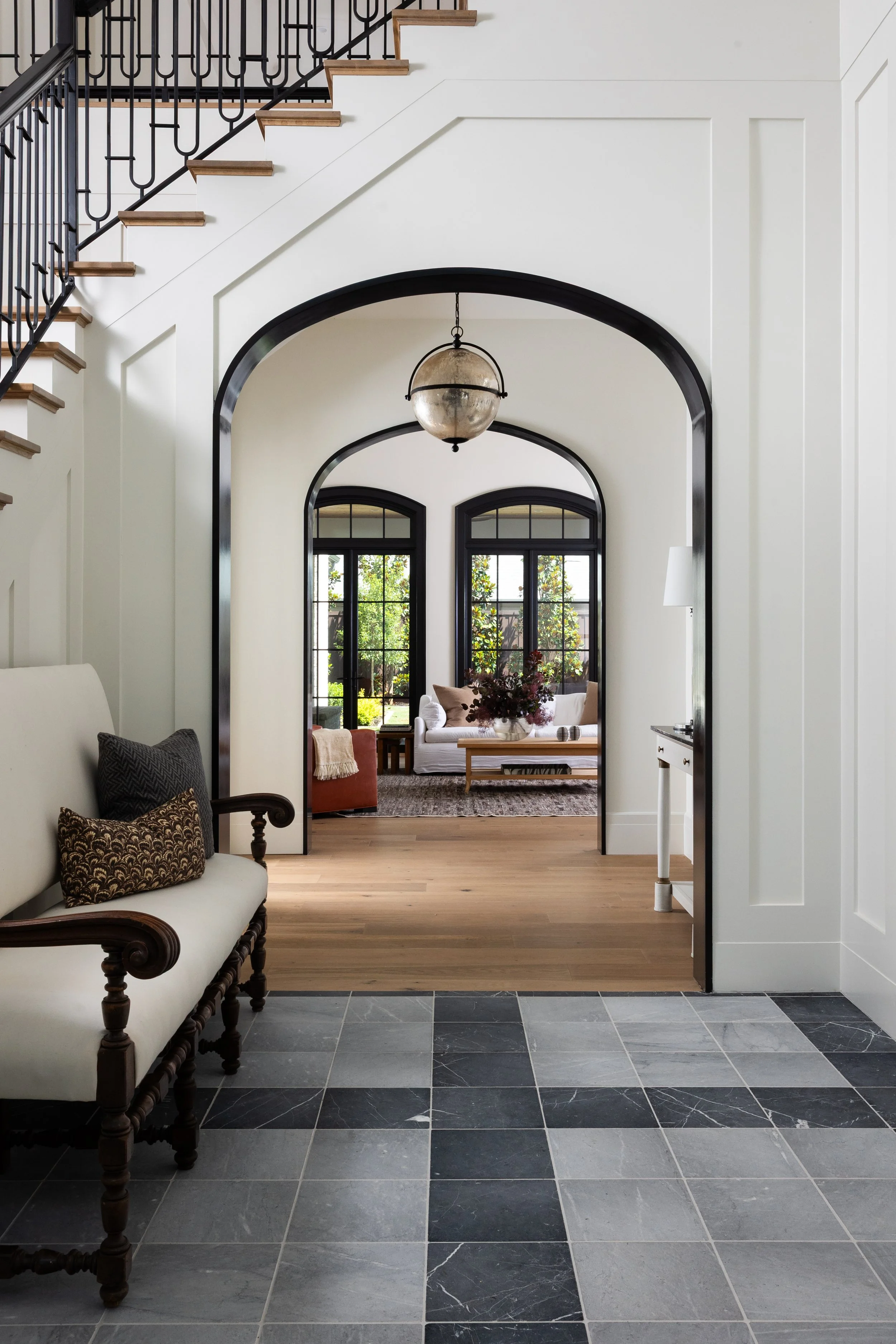 Arches in entryway, dallas interior photographer