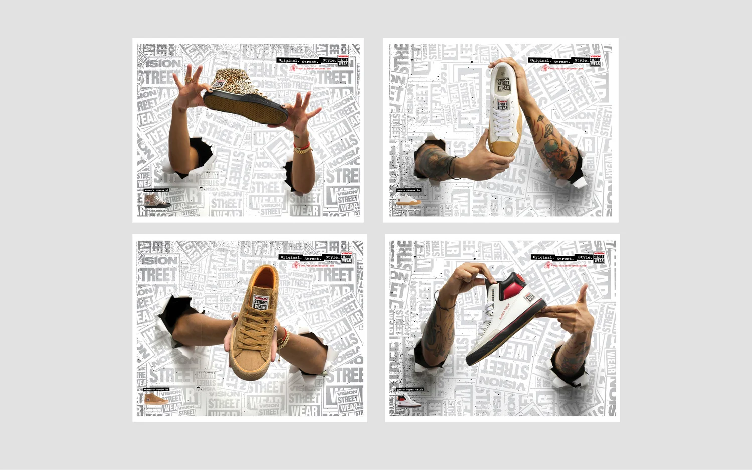 Visions Street Wear product focused print ad