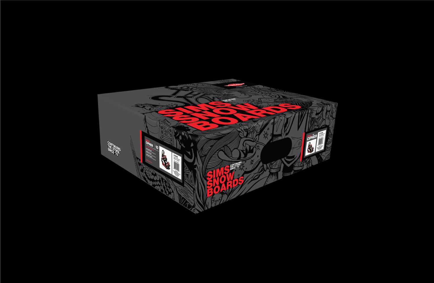 I worked closely with the national retail chain, The Sports Authority to rebrand and reposition SIMS Snowboards in their stores. The SIMS brand has long leveraged it’s rich history to appeal to consumers, but as a result has become disconnected with the younger consumer. The goal of the project was to position SIMS Snowboards as a relevant youth snowboarding brand while not totally abandoning the history of the brand.