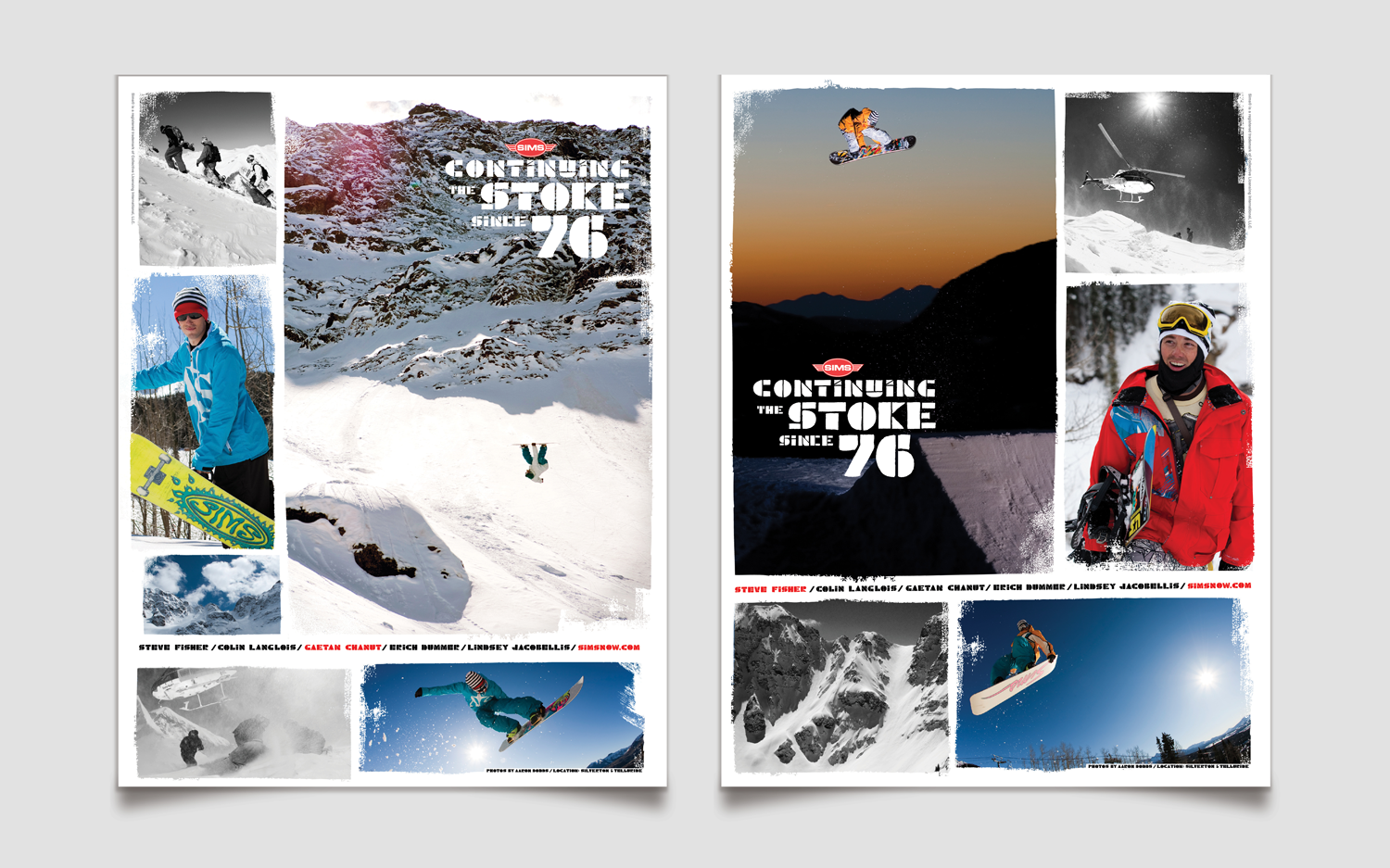 Print ads featuring team athletes