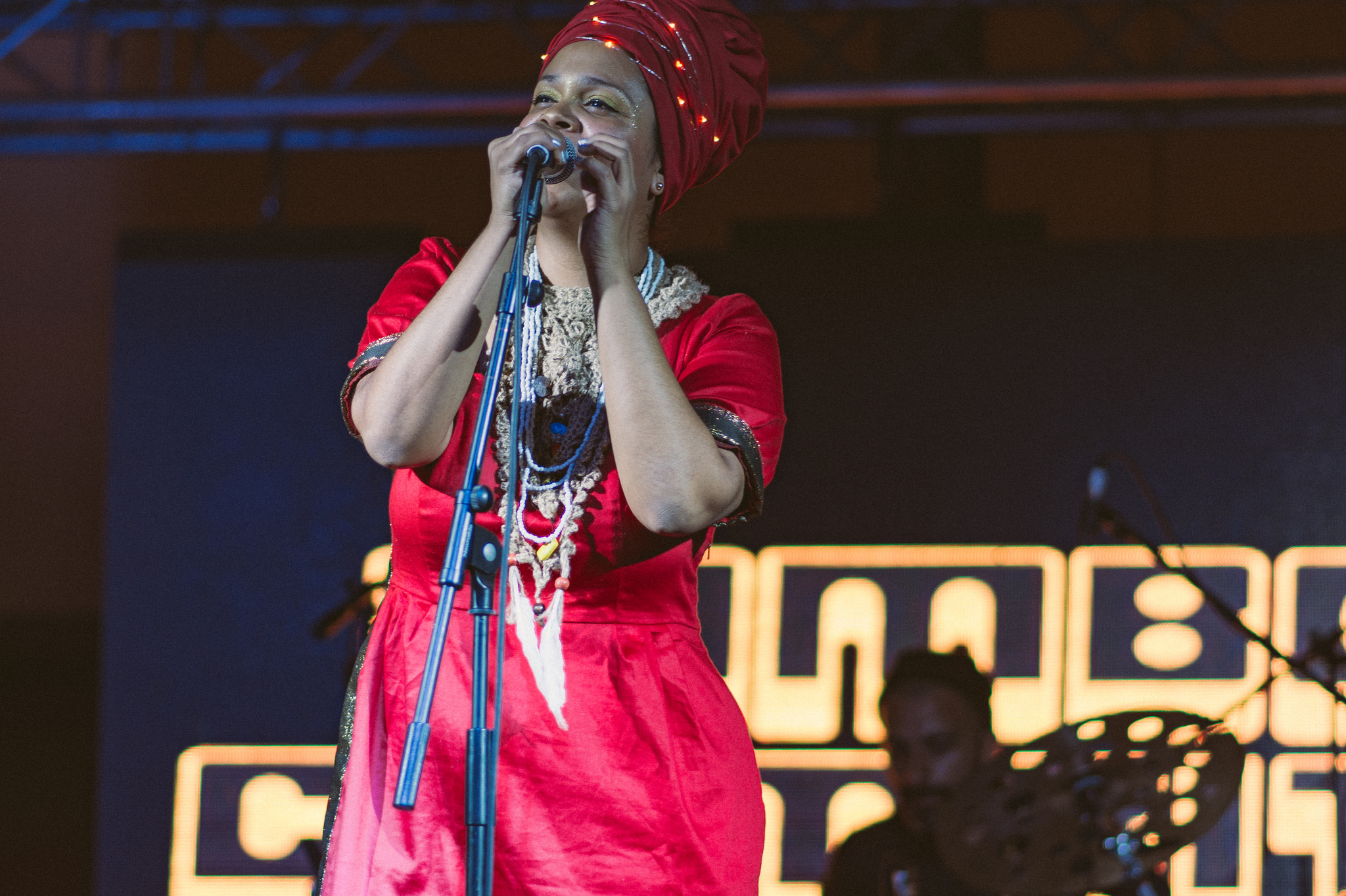 Combo Chimbita performing on the main stage at Sonido Clash Music Fest 2018. Photo by Stephanie Barajas.