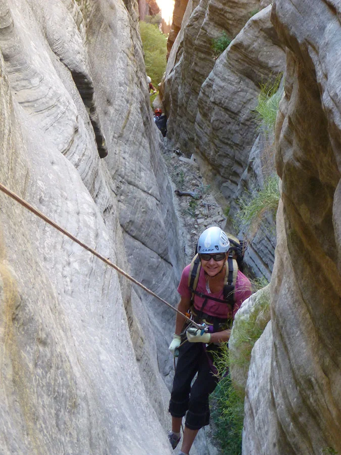 Nancy rapping in the rock narrows
