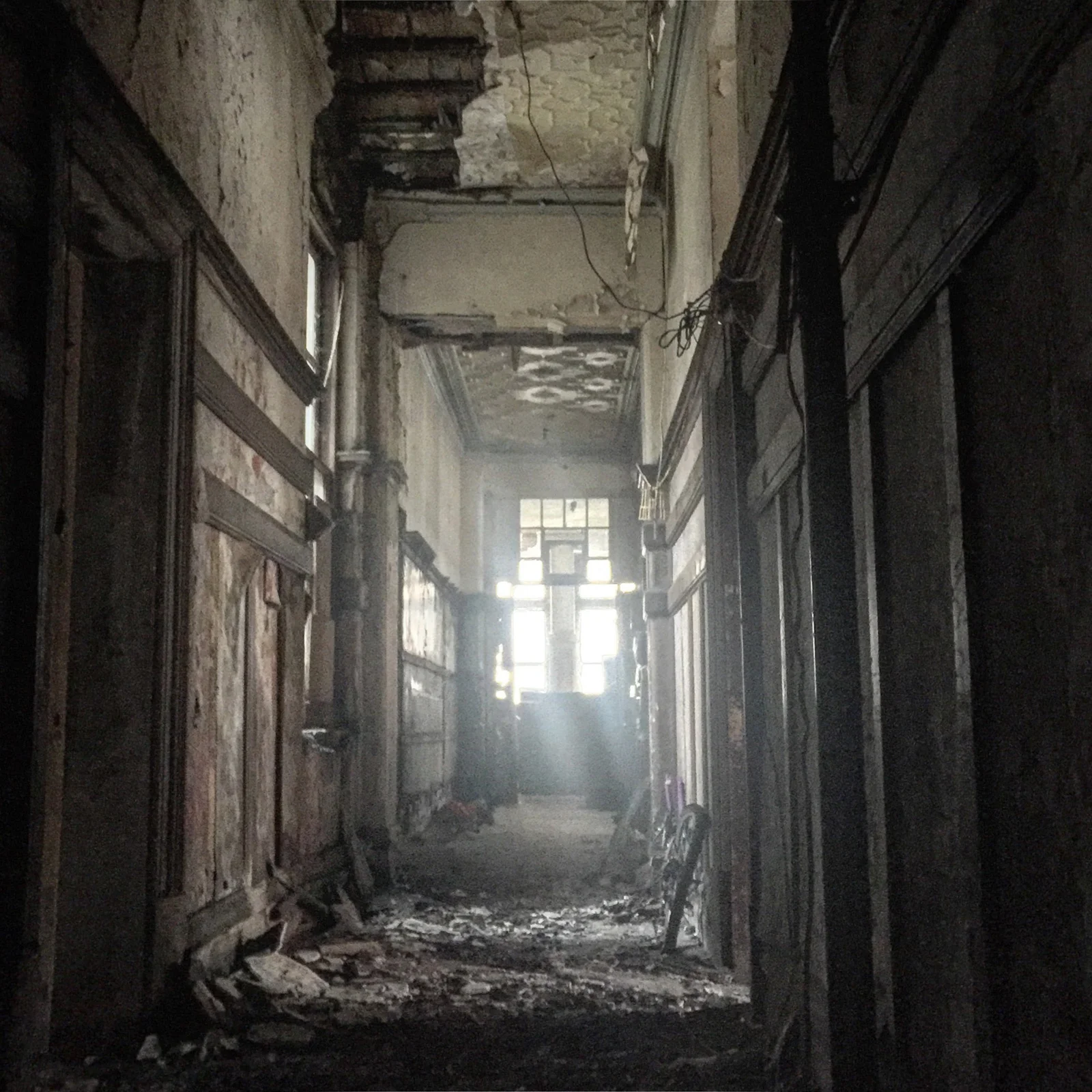 Coal Exchange, Cardiff Bay - photography from inside the abandoned building