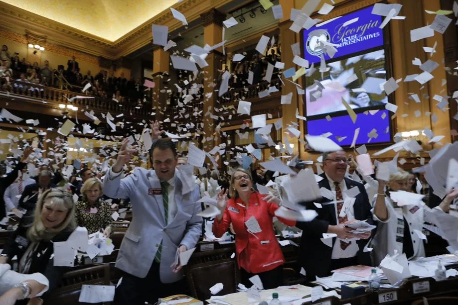 Georgia legislators celebrate the end of the 2017 session on Sine Die, March 31. 