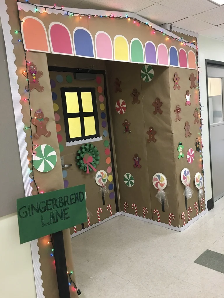 Westbrook Lab entry for the 2017 Biochemistry Holiday Door Decorating Contest. "Down Gingerbread Lane" won first prize!