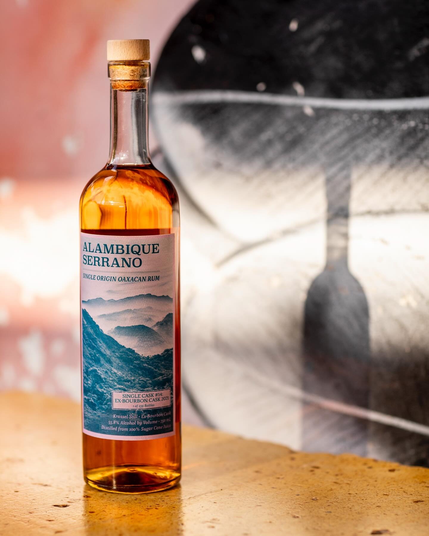 Alambique Serrano Single Origin Oaxacan Rum Single Cask 14 and Single Cask 20. Swipe for back label in-depth production notes and photos of various aging areas.

The Krassel family has four aging areas: a dry bodega located 5,600 feet above sea level