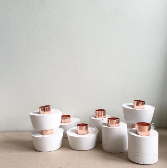 Concrete & Copper Candle Holder by Copper & Solder £10
