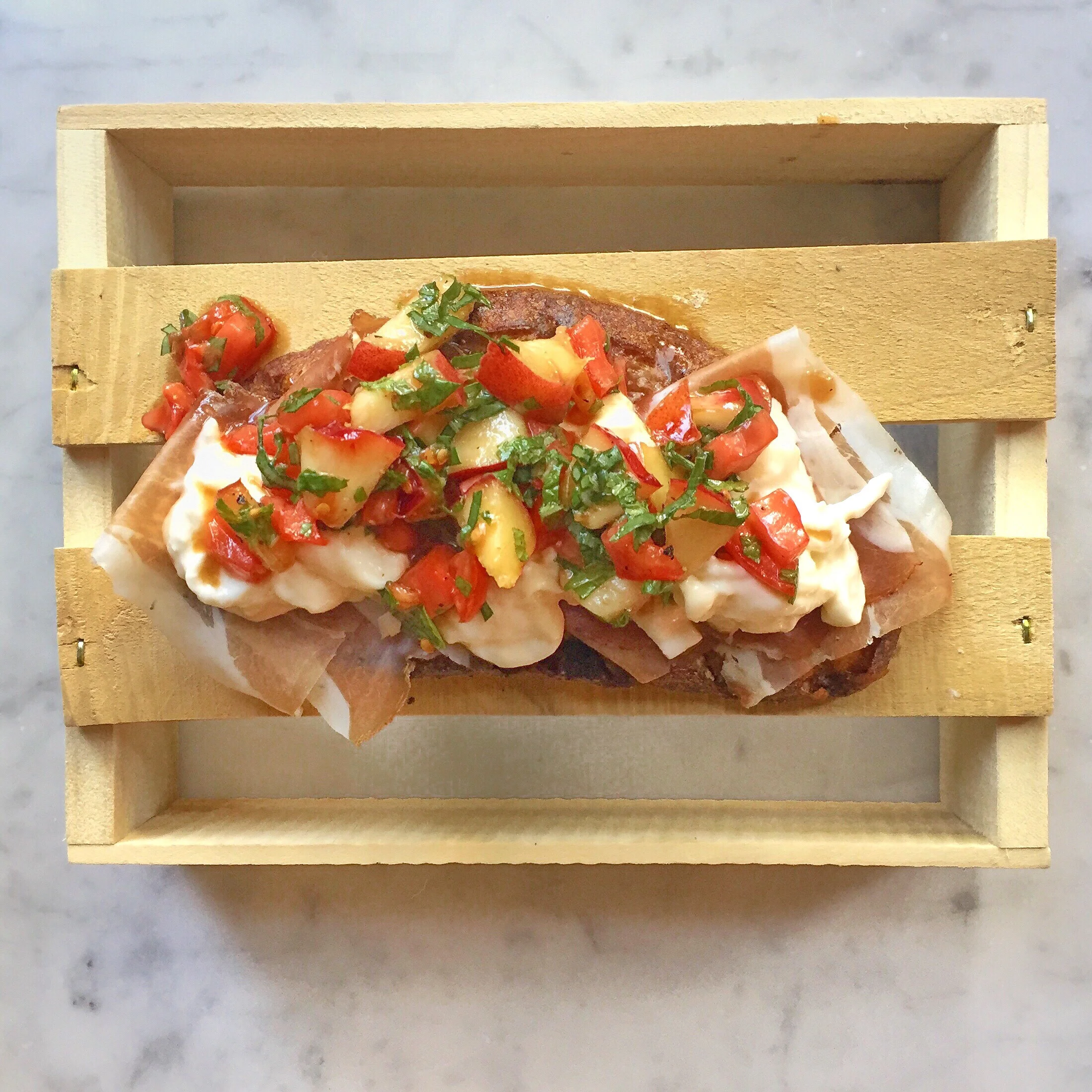 Tomato &amp; Peach Bruschetta