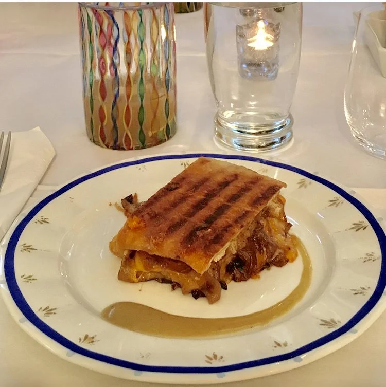 Grilled cheese with bourbon caramelized onions. 