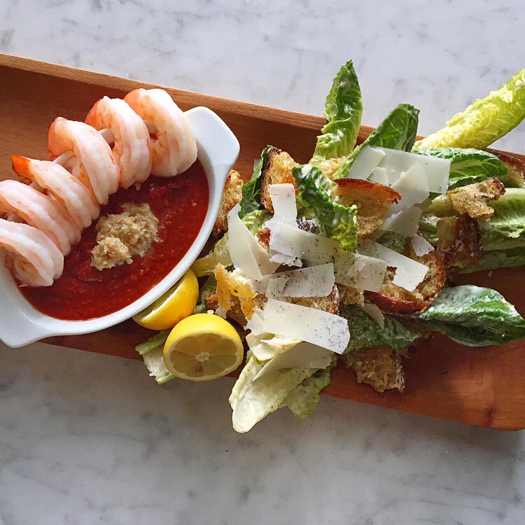 Caesar Salad &amp; Shrimp Cocktail