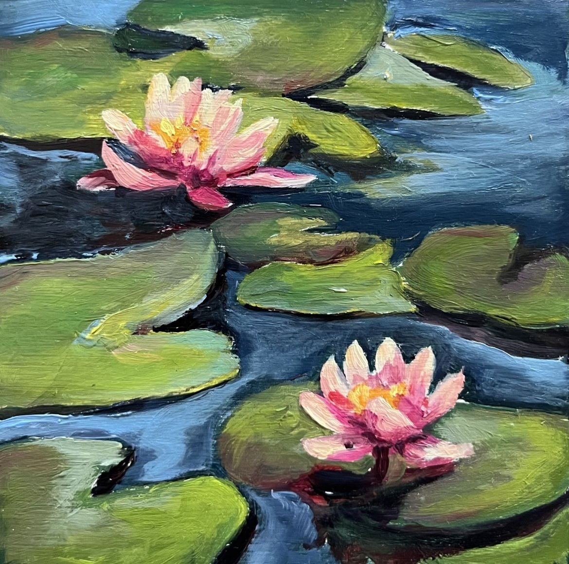 Pink Water Jewels - 4"x4" - SOLD