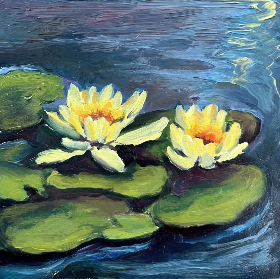 Yellow Water Jewels - 4"x4" - SOLD