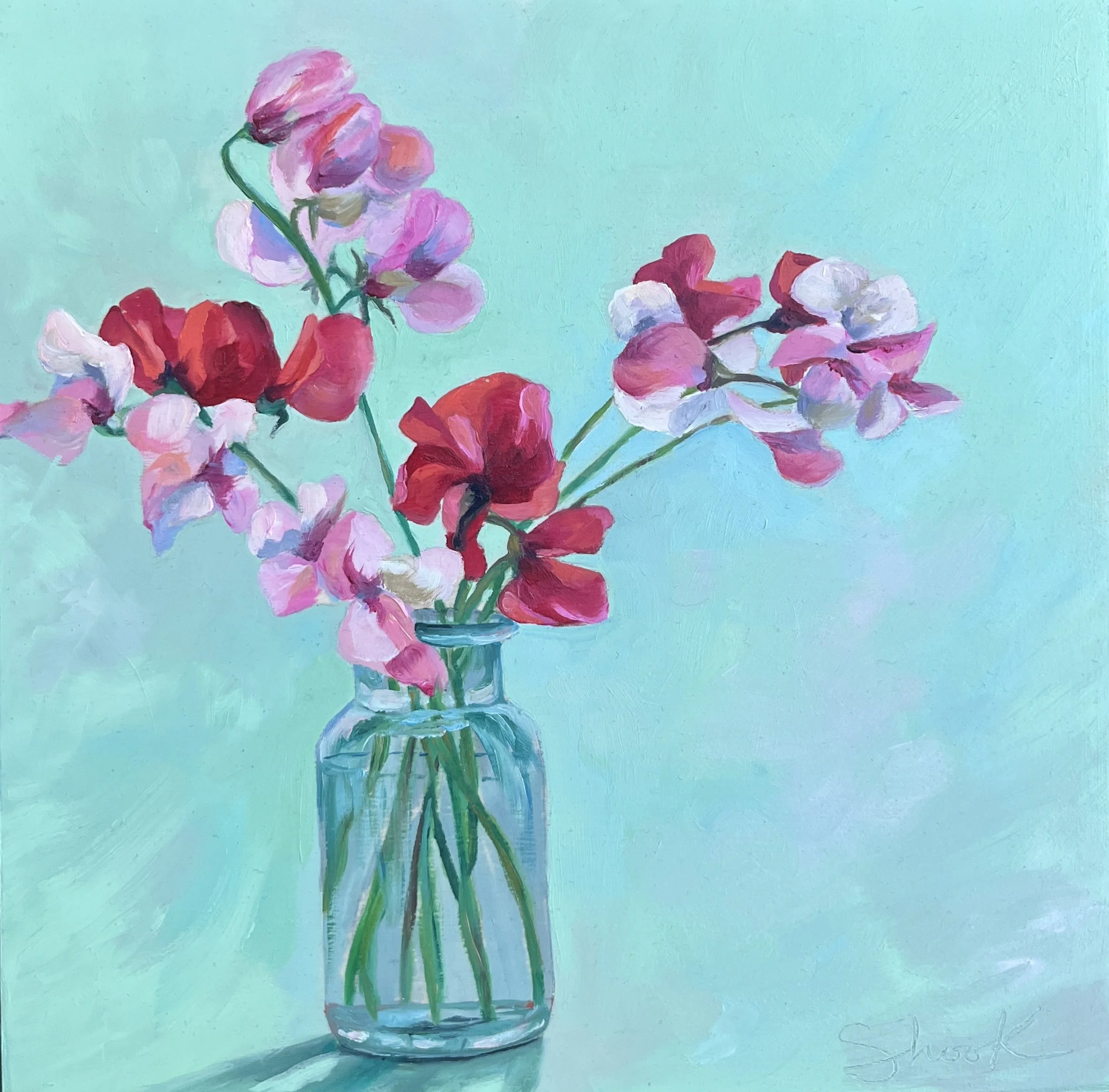 Sweet Pea - $220 - 8"x8"