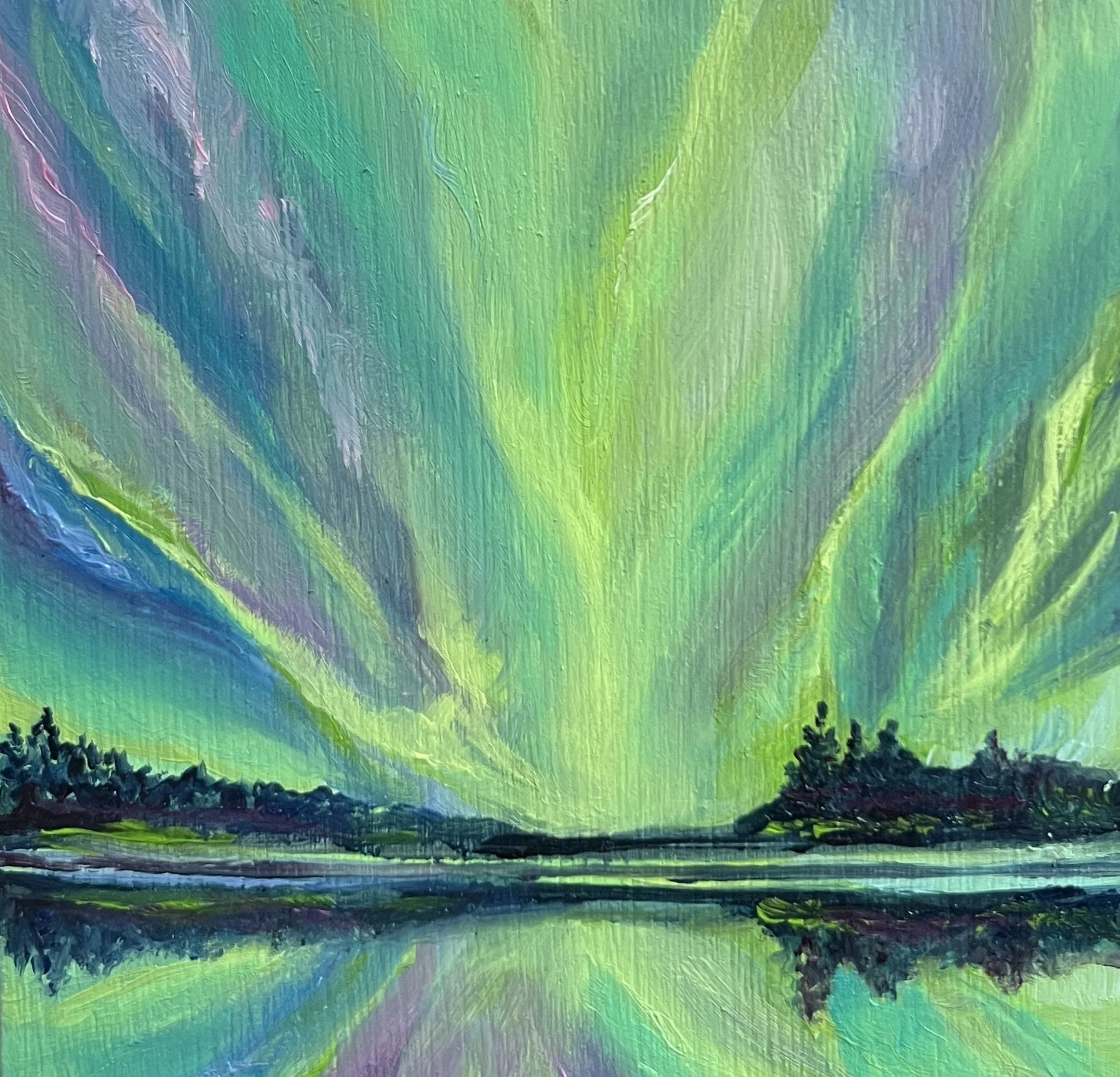 Aurora Reflection - $95 - 4"x4"