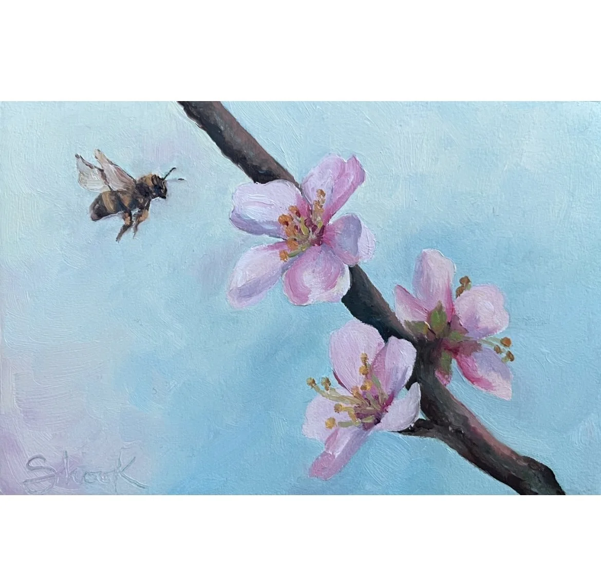 Cherry Bee - $150 - 4"x6