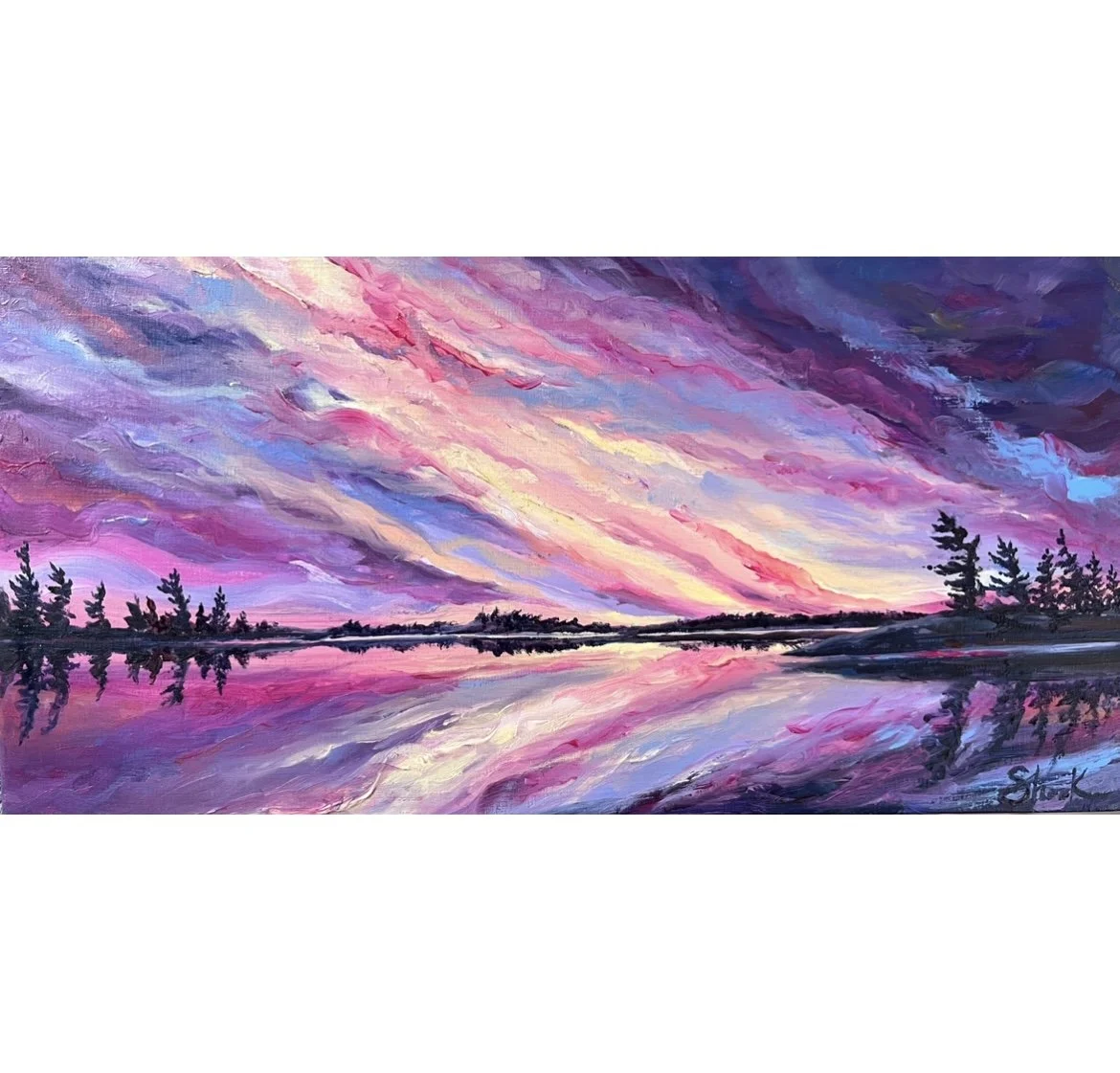 Magenta Night - $250 - 6"x12"