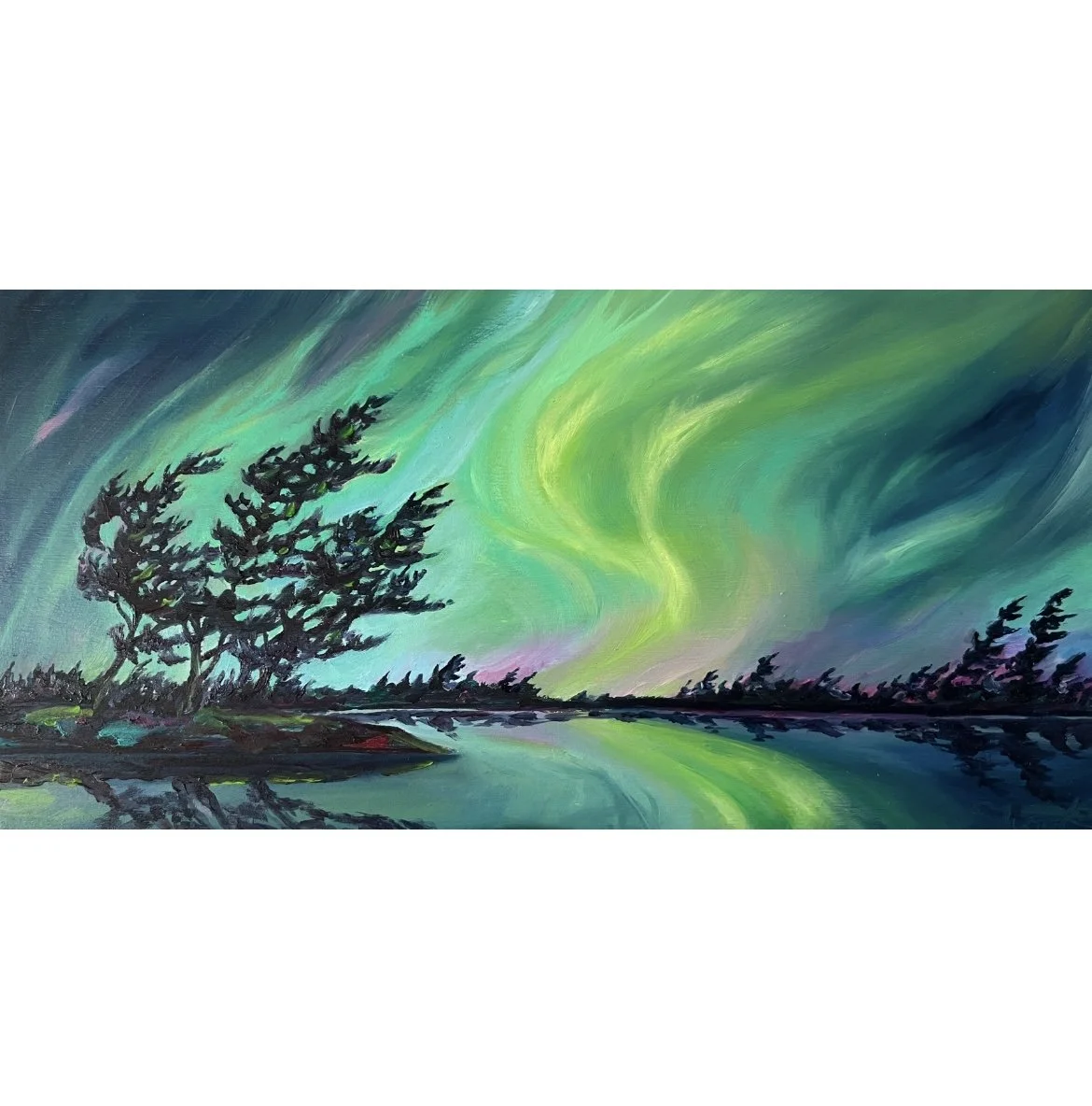 Windswept Aurora - $250 - 6"x12"