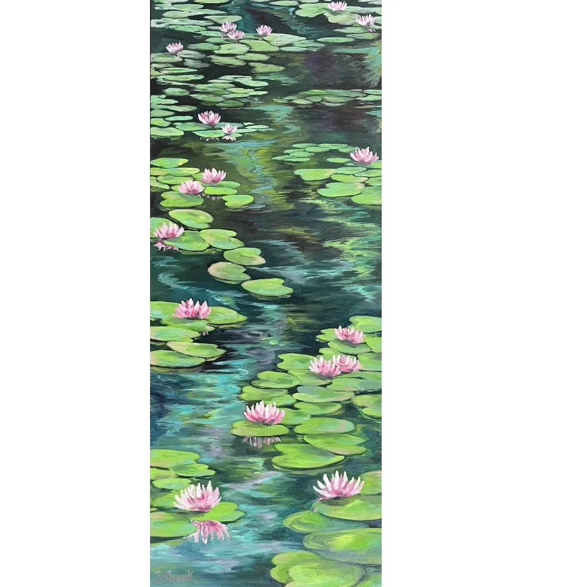 Ode to Monet - $1000 - 16"x40" - framed