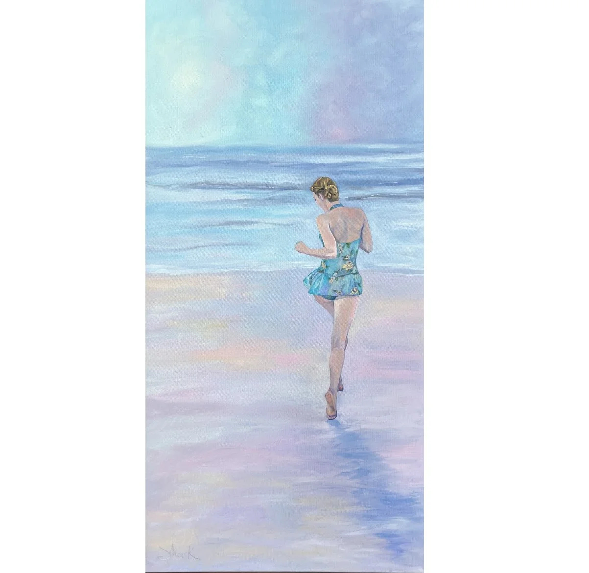Beach Dancer - $1000 - 18"x36" - framed