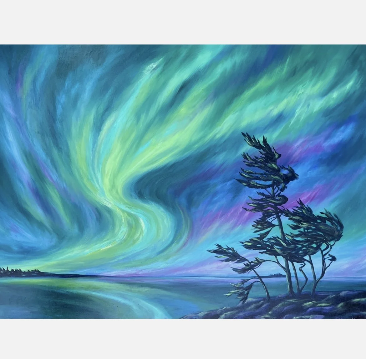 Swirling Night - $2400 - 30"x40" - framed