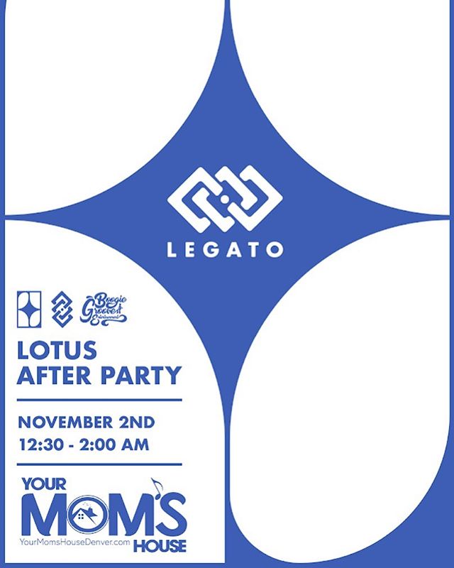 We return to @yourmomshousedenver for a @lotusinstagram after party on Nov 2nd!! Come continue the party only a few blocks away from the @fillmoreden! We got plenty of new music to share with you beautiful people. 
#denvermusic #livemusic