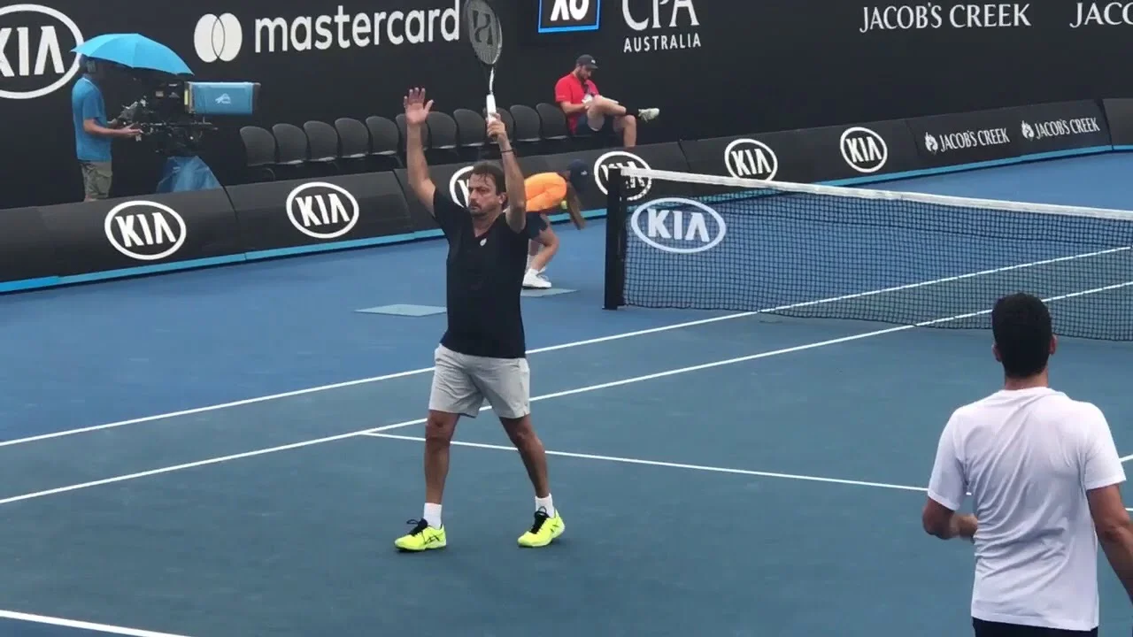 Henri Le Conte, John McEnroe, Pat Cash, Goran Ivanišević - Australian Open 2018 Legends!!
