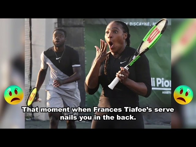 That moment when you get nailed by Frances Tiafoe's serve #blessed #hurtsogood