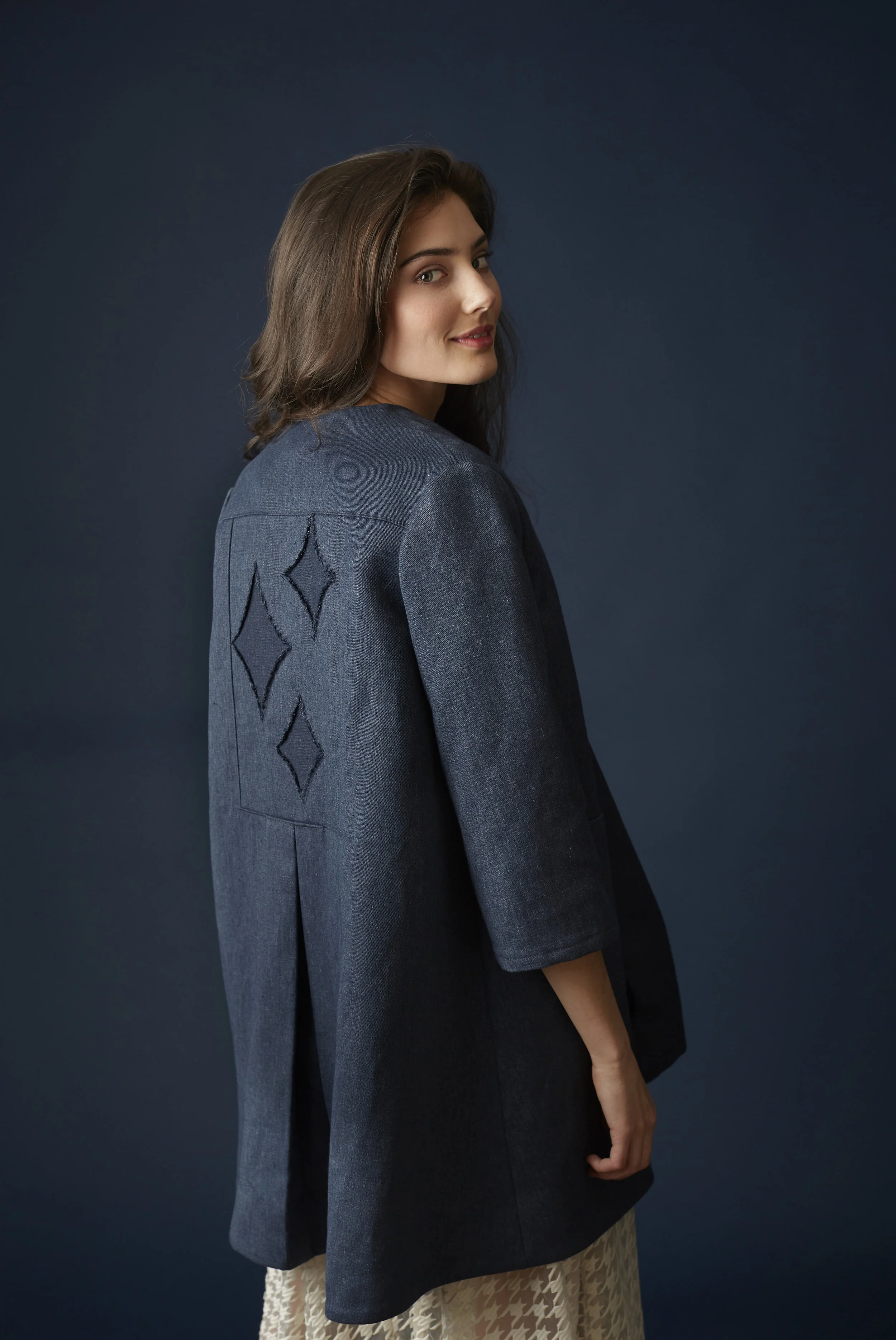 Diamond-star Inset Swing Coat