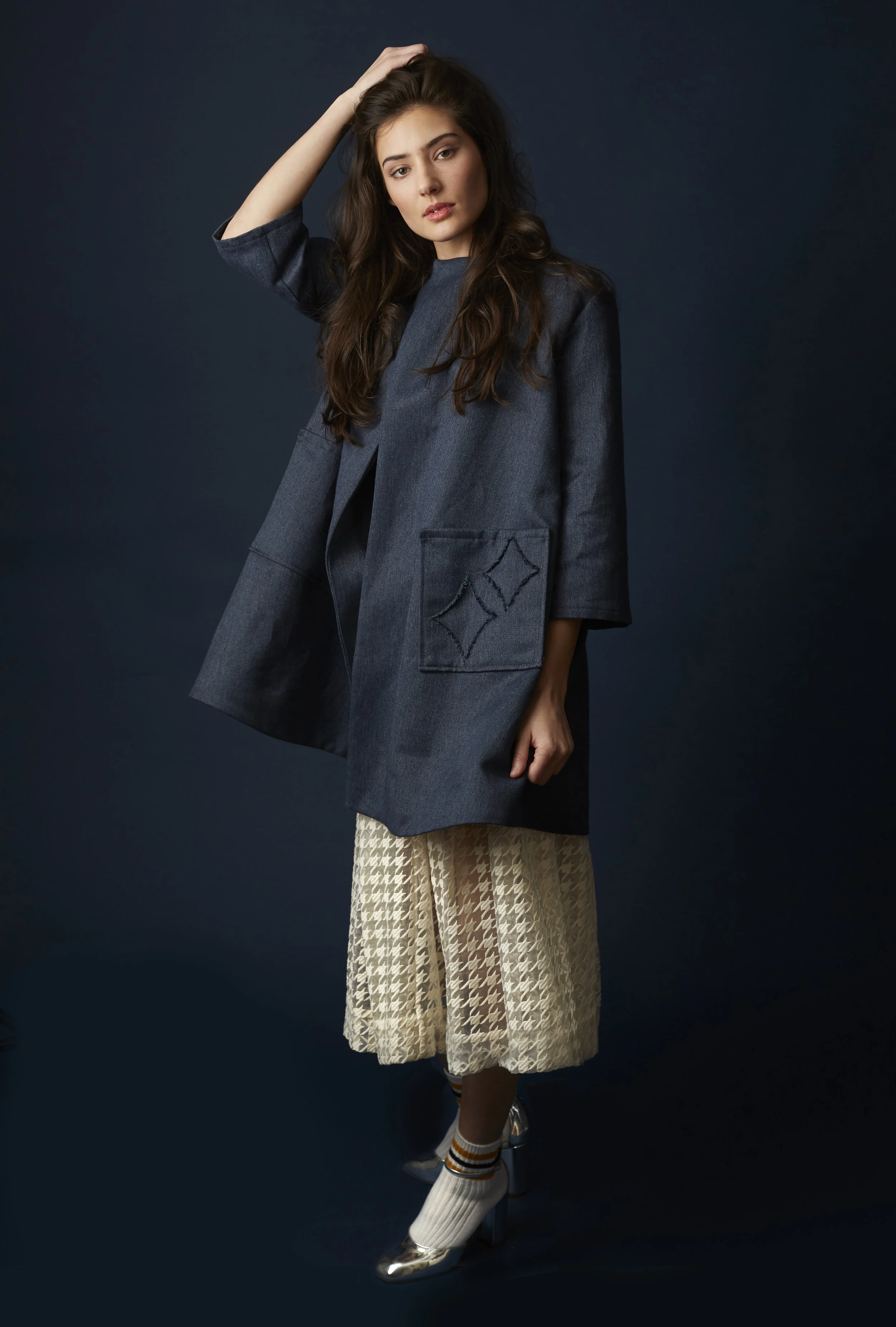 Diamond-star Inset Swing Coat