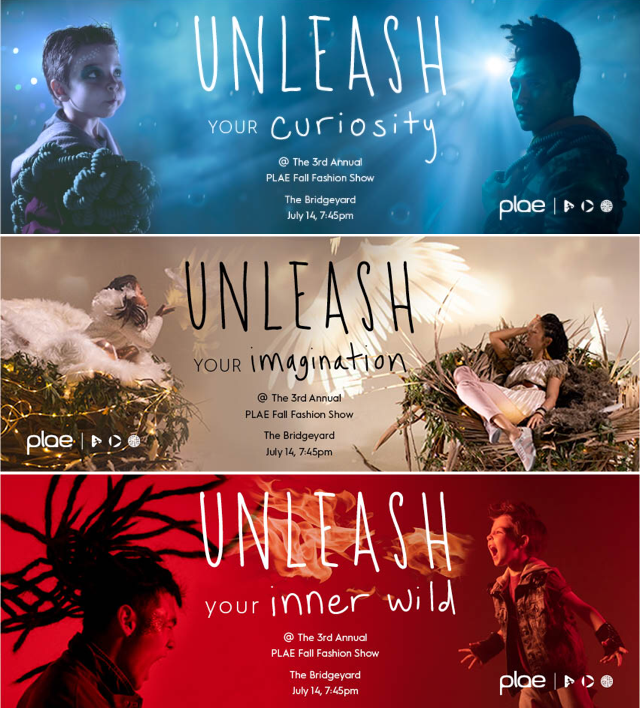 PLAE "Unleashed" Fashion Show social media ad banners