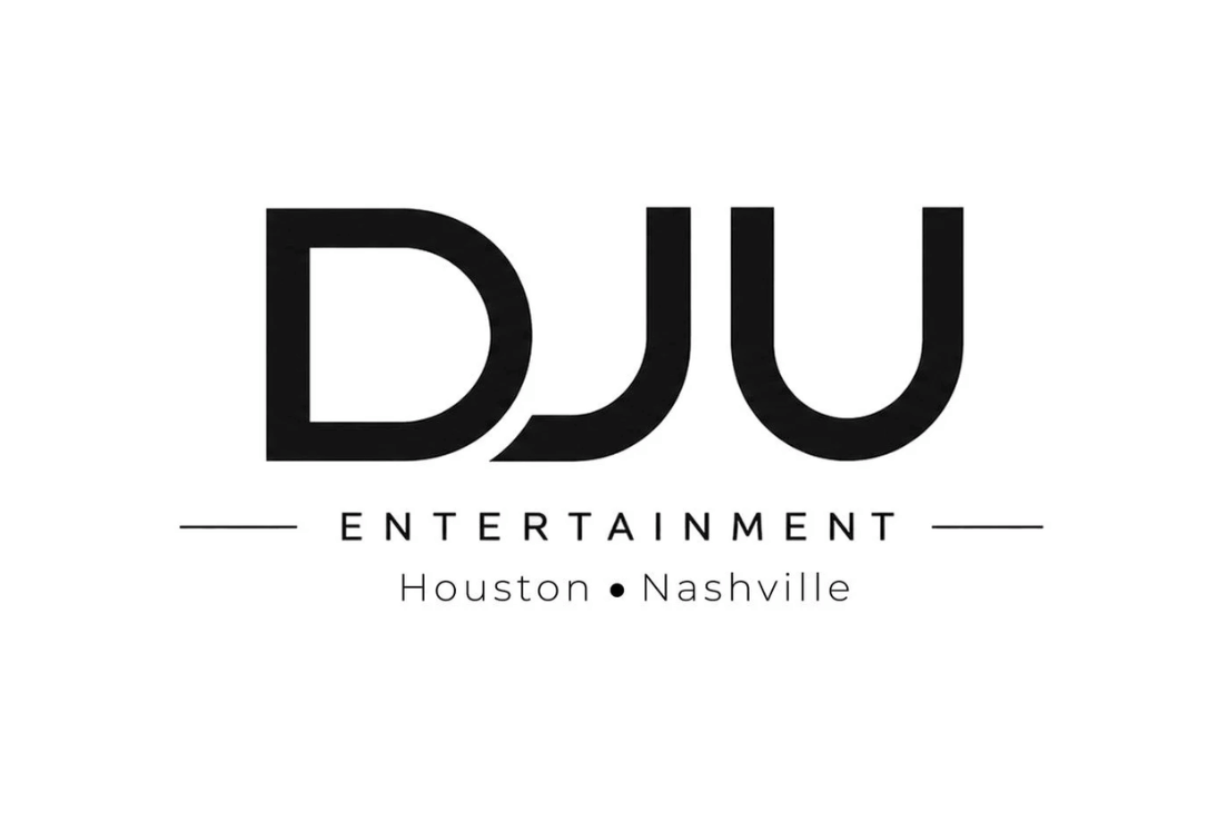 Logo for DJU Entertainment featuring text 'Houston • Nashville'.