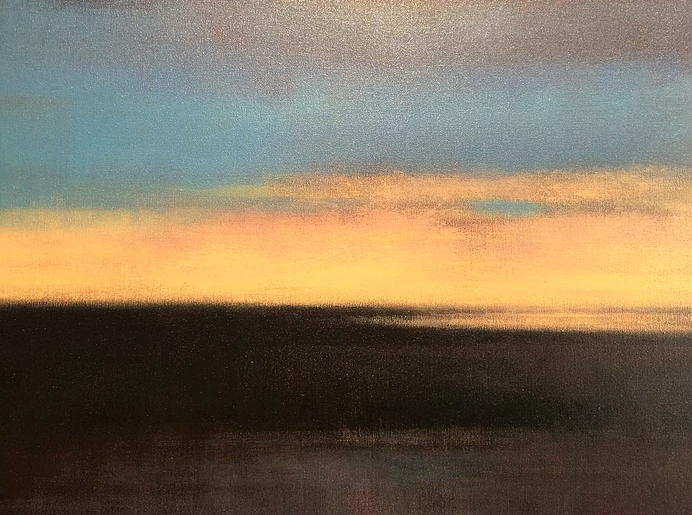   Tidal Pond Horizon  - 24 x 48 - Oil on Canvas -  Troika Gallery  