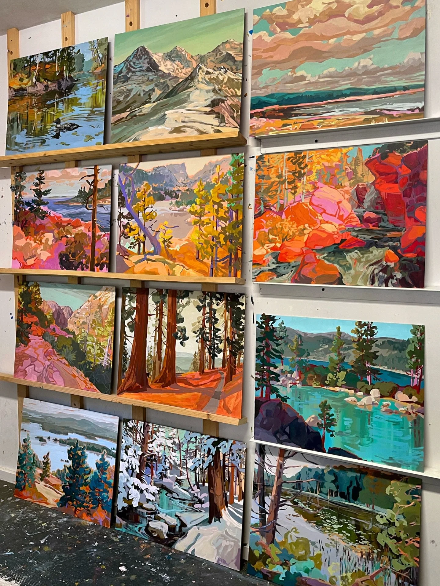 So excited to see these pieces altogether, floor to ceiling. The &ldquo;Halcyon Days&rdquo; series of original paintings arrives in just under a week, next Wednesday, September 10 at 12 Noon (10 AM EDT for email list early access). The series feature