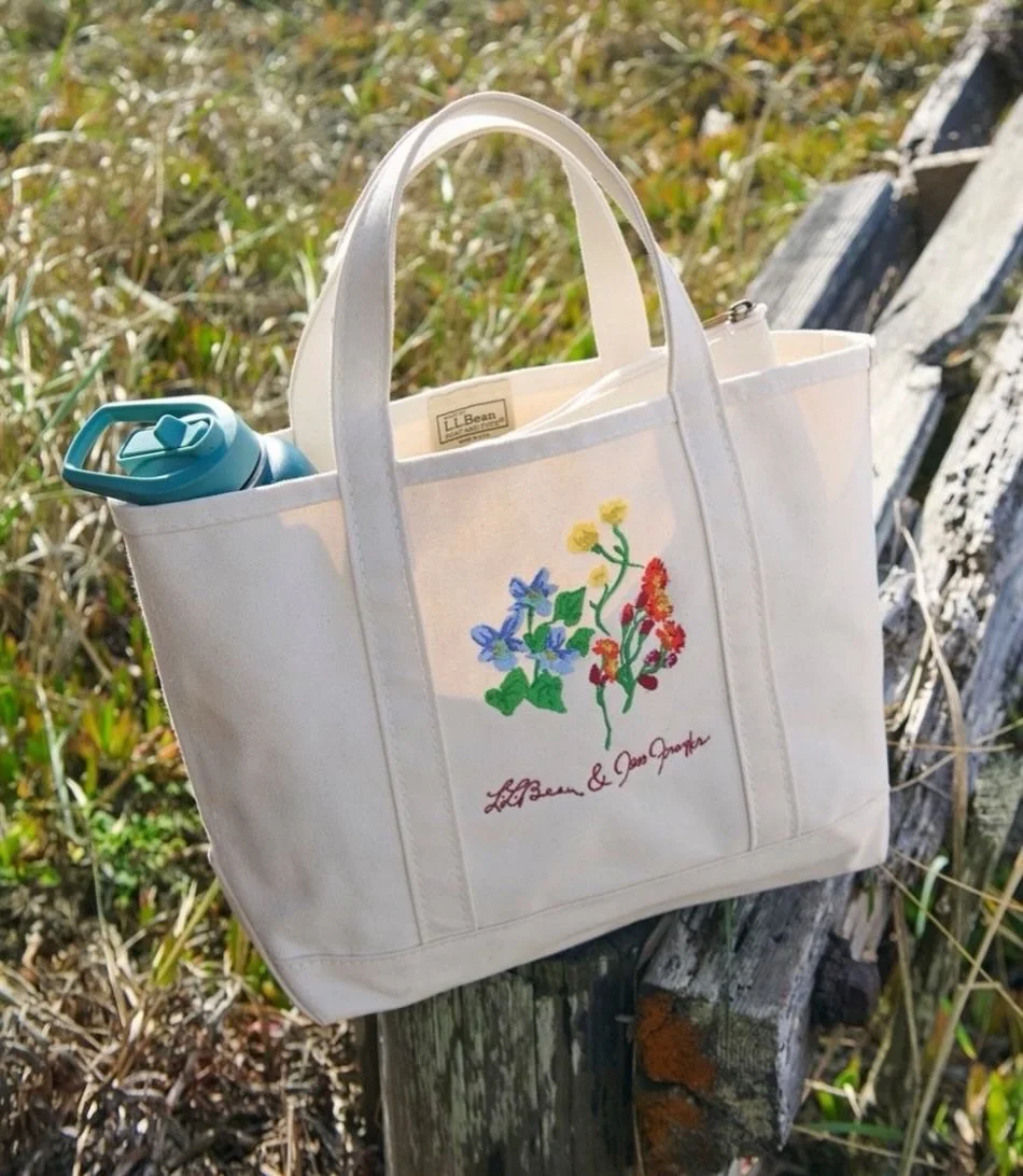 Fifth grade Jess looking good with her new L.L.Bean deluxe backpack would never believe me if I went back and told her about their new Boat and Tote. I&rsquo;m so excited to see it launched into the world, featuring embroidery from my hand-painted Ma