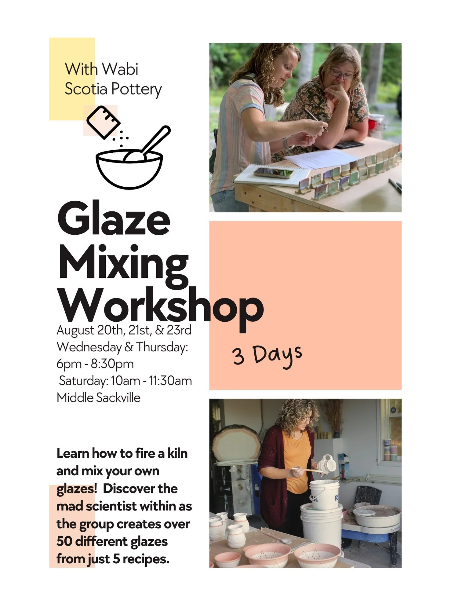 Glaze Mixing Workshop with Wabi Scotia Pottery