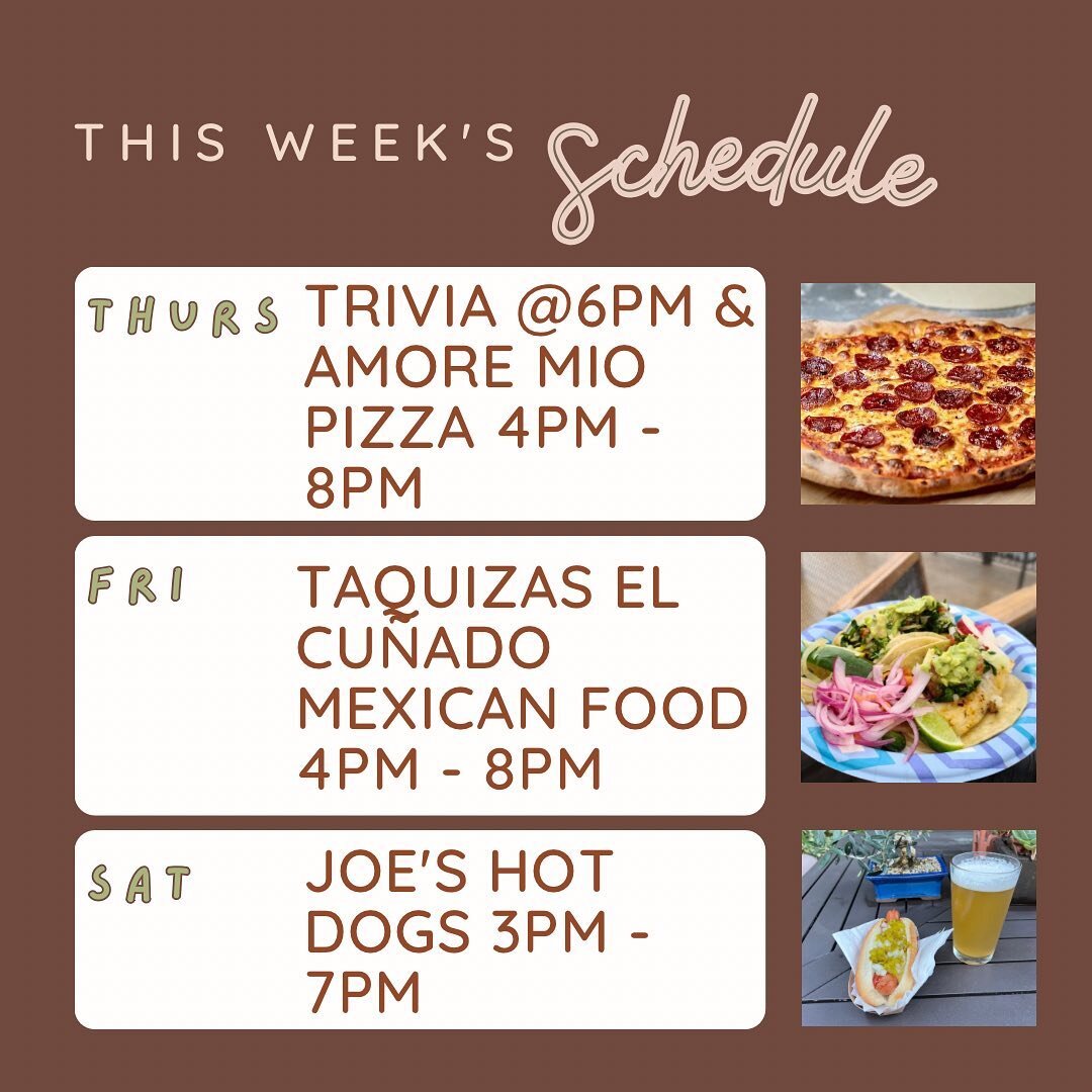 Joe&rsquo;s hot dogs are back this Saturday! That and much more this week at IVB. 

#pubtrivia #trivia #mexicanfood #beer #indianvalleybrewing #pizza #pizzaandbeer #novato #marin #marincounty