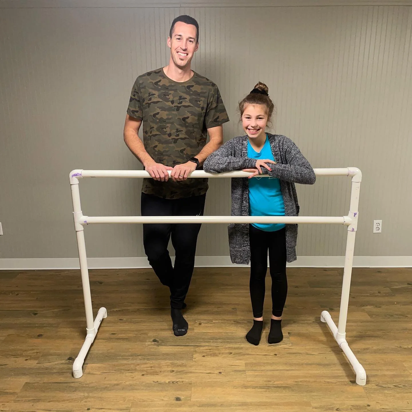 Anything for my beautiful ballerina! 

Ella has been very patient waiting for her own barre at home. Had fun with this DIY PVC pipe Ballet Barre!