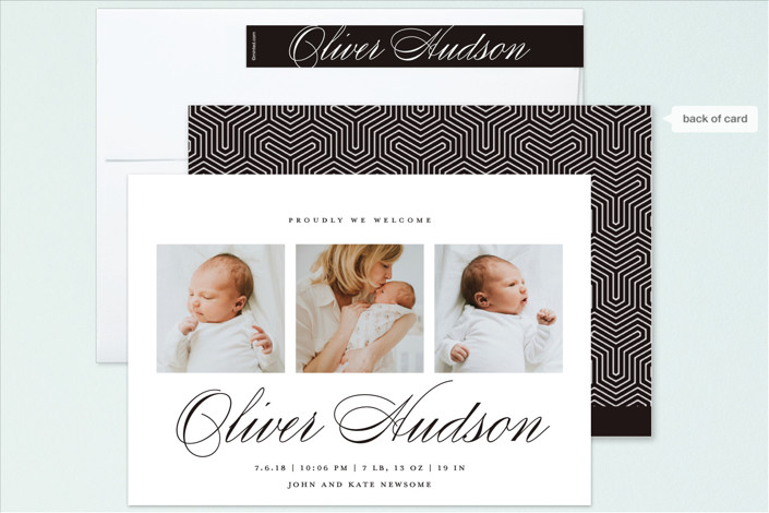 Elegant Trio birth announcement 