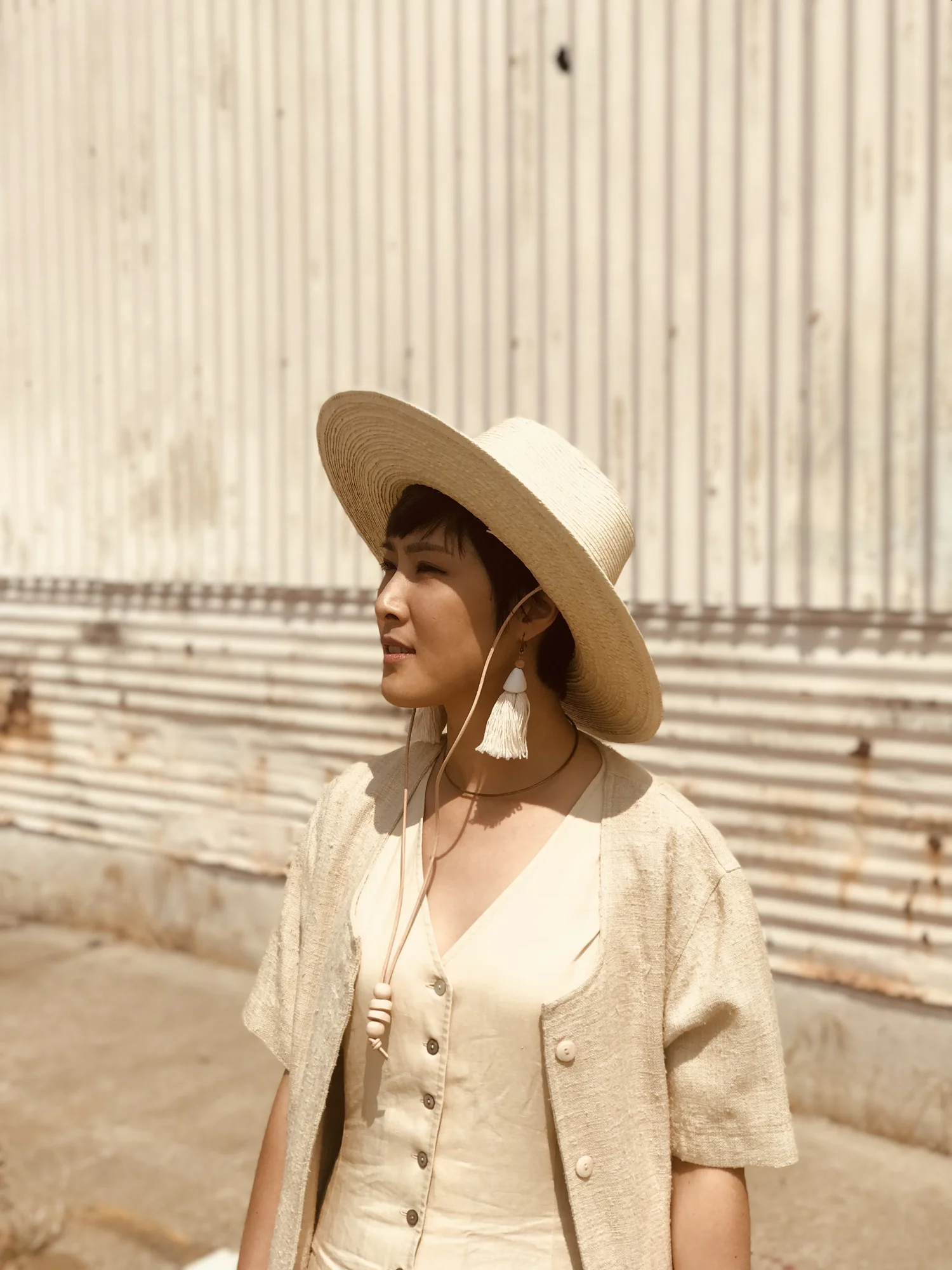West Perro DESERT SUN HAT - NATURAL GUATEMALAN PALM Desert Sun Hat -Golden Guatemalan Palm – Emma main image 2