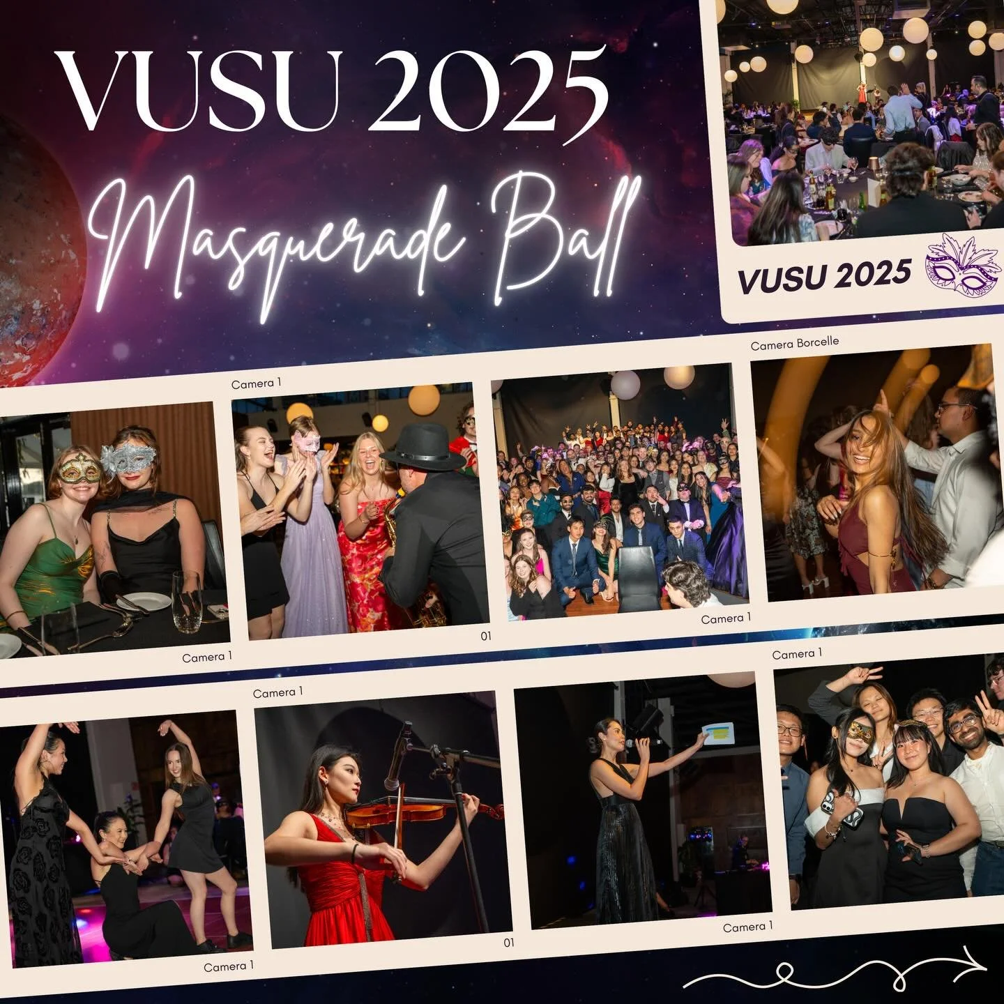 🎭 VUSU Masquerade Ball 2025 &mdash; Part 1 ✨
What an unforgettable night! Thank you to everyone who dressed up, danced, laughed, and brought the magic alive.
From the stunning masks to the vibrant energy on the dance floor, every moment felt magical