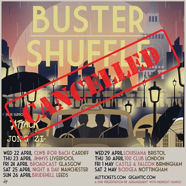 After last night&rsquo;s government announcement we are officially postponing our April/May UK tour. New dates are to be announced and all tickets already purchased will be valid for the new dates when we know them. It is likely to be later this year