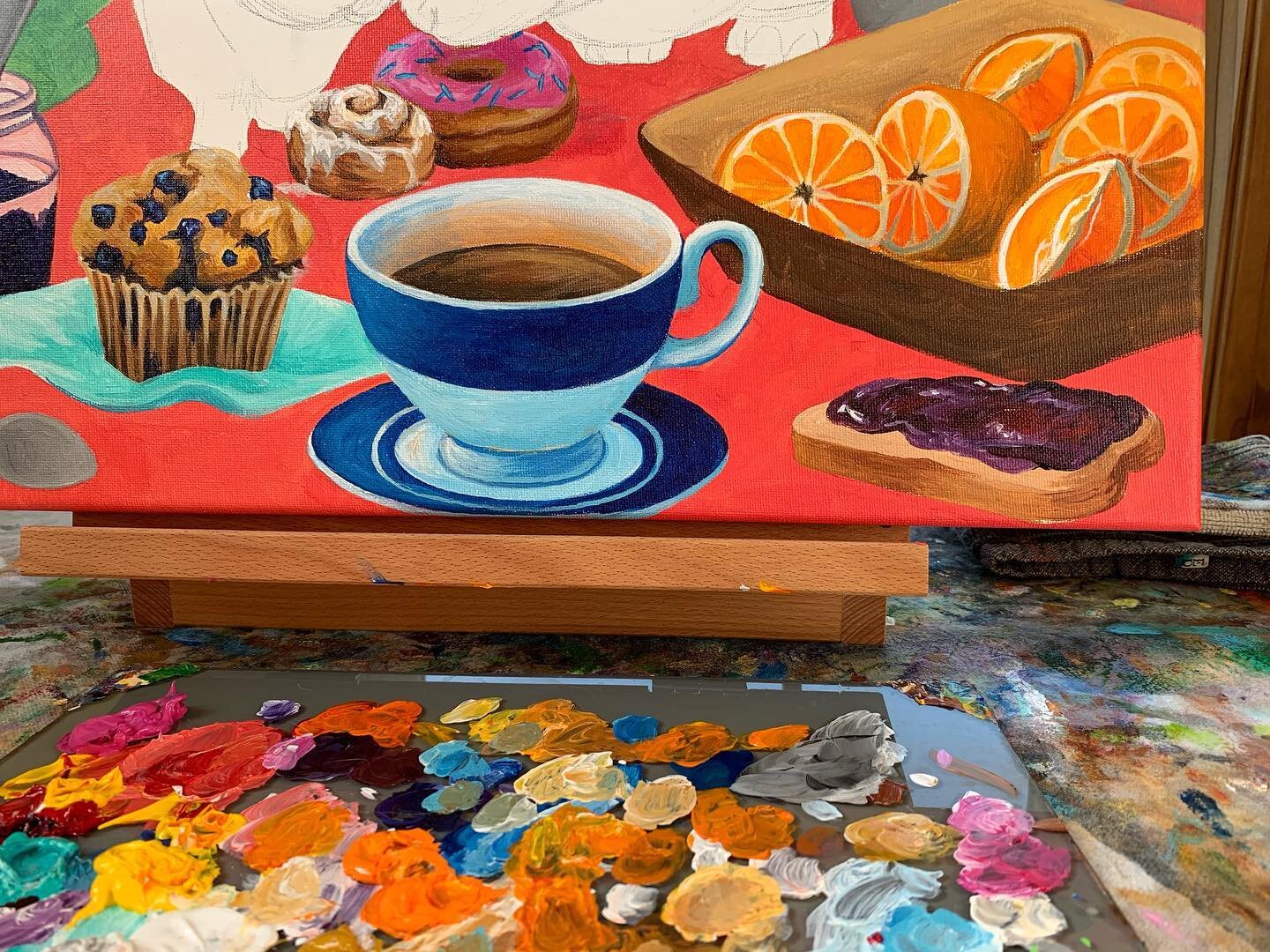 Hmmm, what could this be?? It’s got two furry animals in it I’ll tell you that much. With lots of plants, tea, and treats!
.
Work in progress!
.
#eastereggs