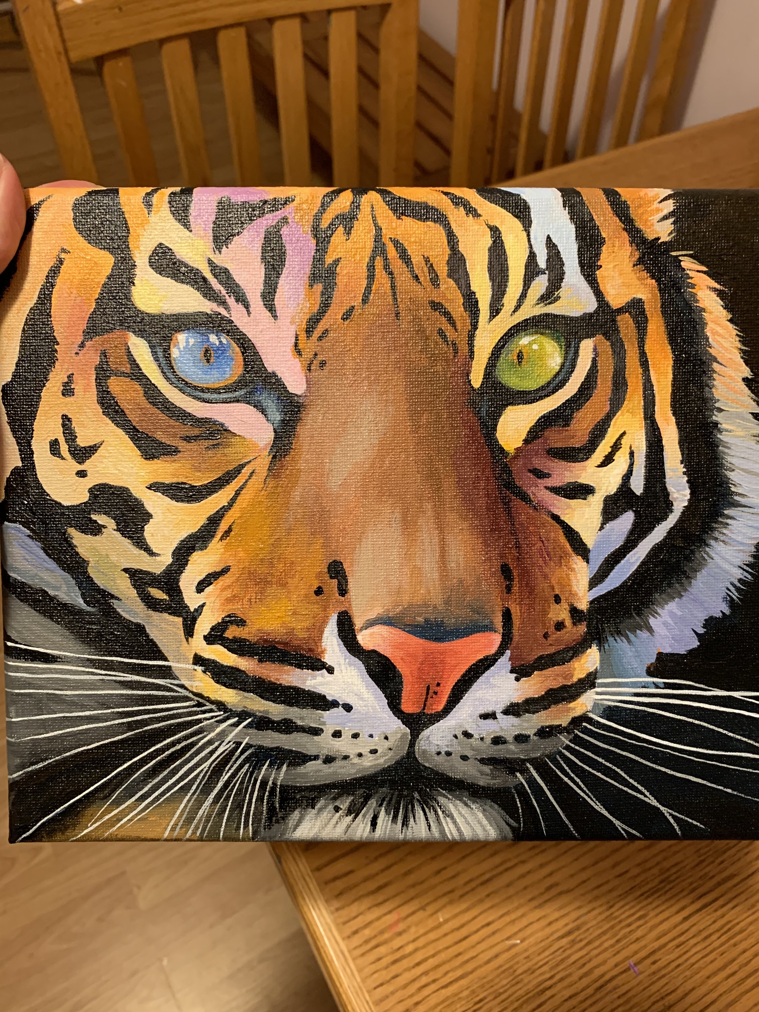 276 | 365-Days of Color: Touch Ups on Tiger Face — Lauren Elizabeth Animal  Art