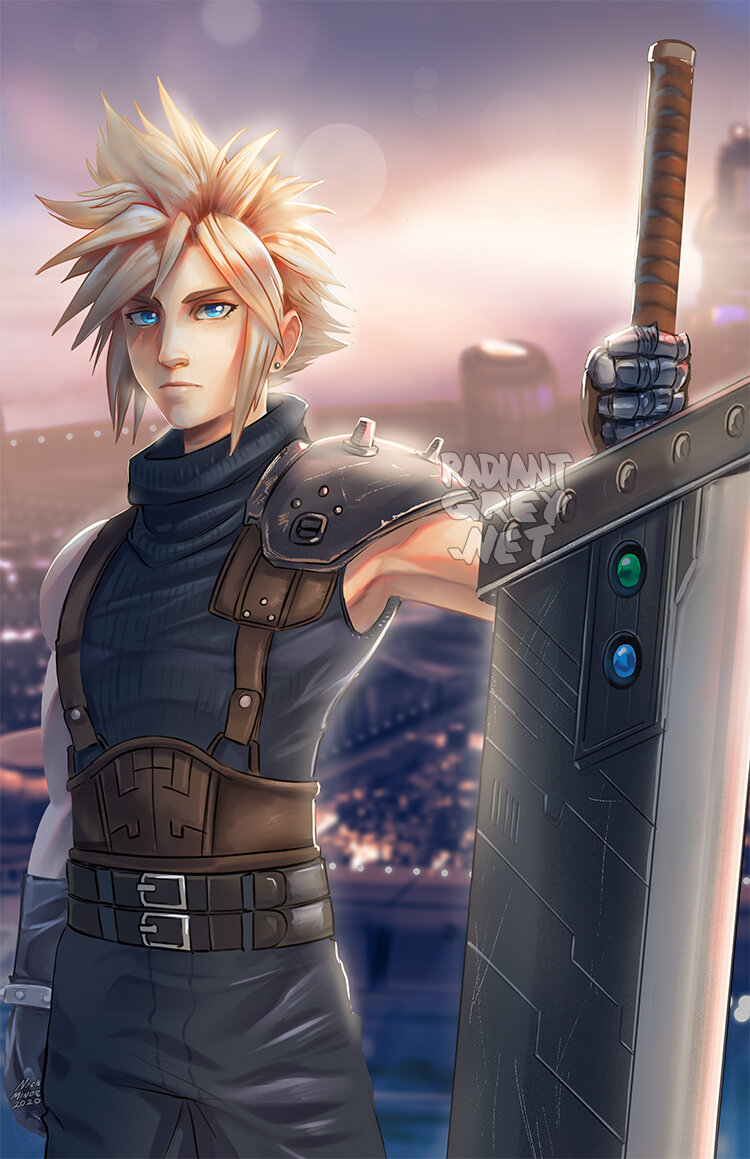 Cloud Strife Final Fantasy 7 Poster Print Wall Art Decor Fanart Anime  videogames — Radiant Grey